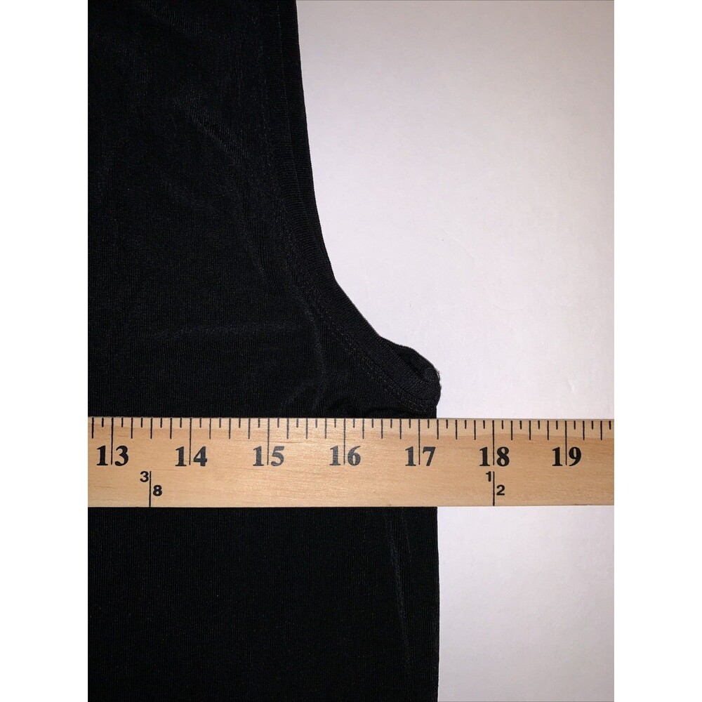 Chicos Travelers Size 2 Womens Large Top Black Tank Layering Stretch Slinky - Picture 5 of 6